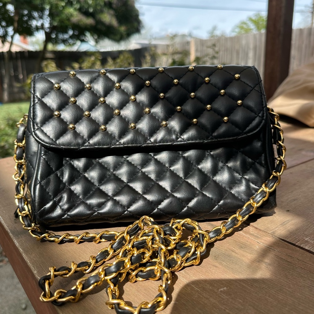 Black Quilted Chain Bag